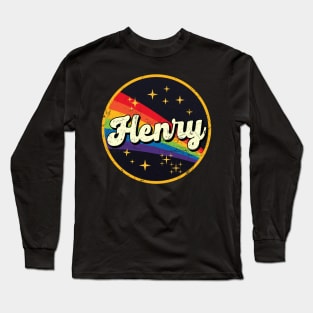 Henry // Rainbow In Space Vintage Grunge-Style Long Sleeve T-Shirt